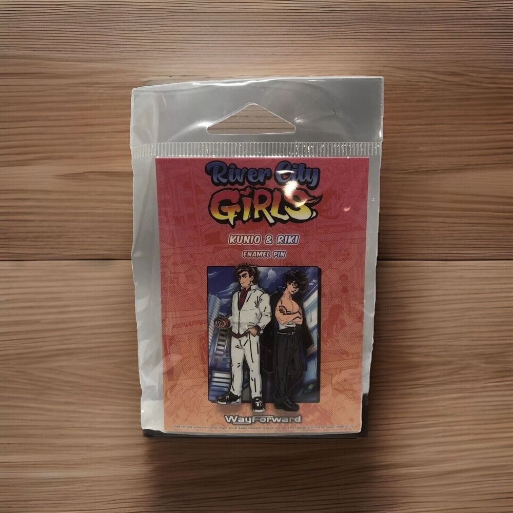 River City Girls Kunio & Riki Video Game Enamel Pin Limited Run PAX WayForward